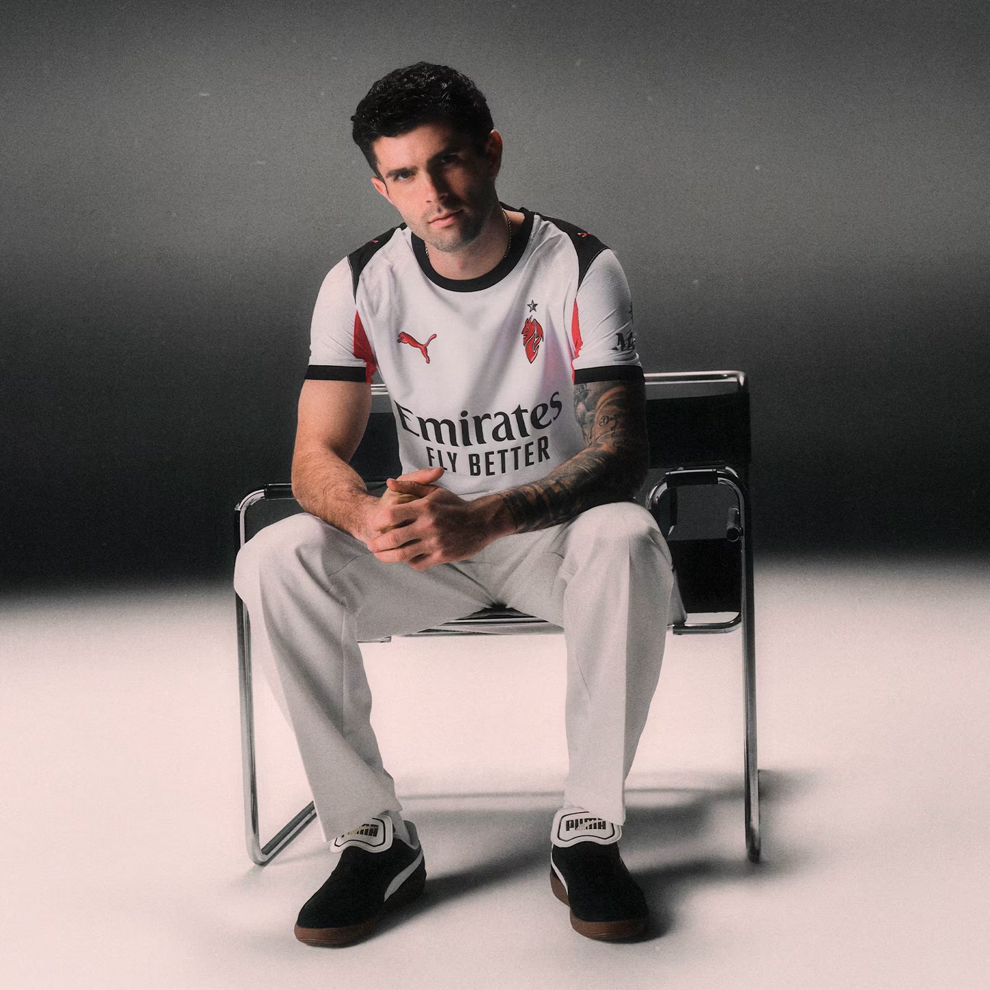 PUMA AC Milan 25/26 Away Jersey – Pure White with Diavoletto Fire