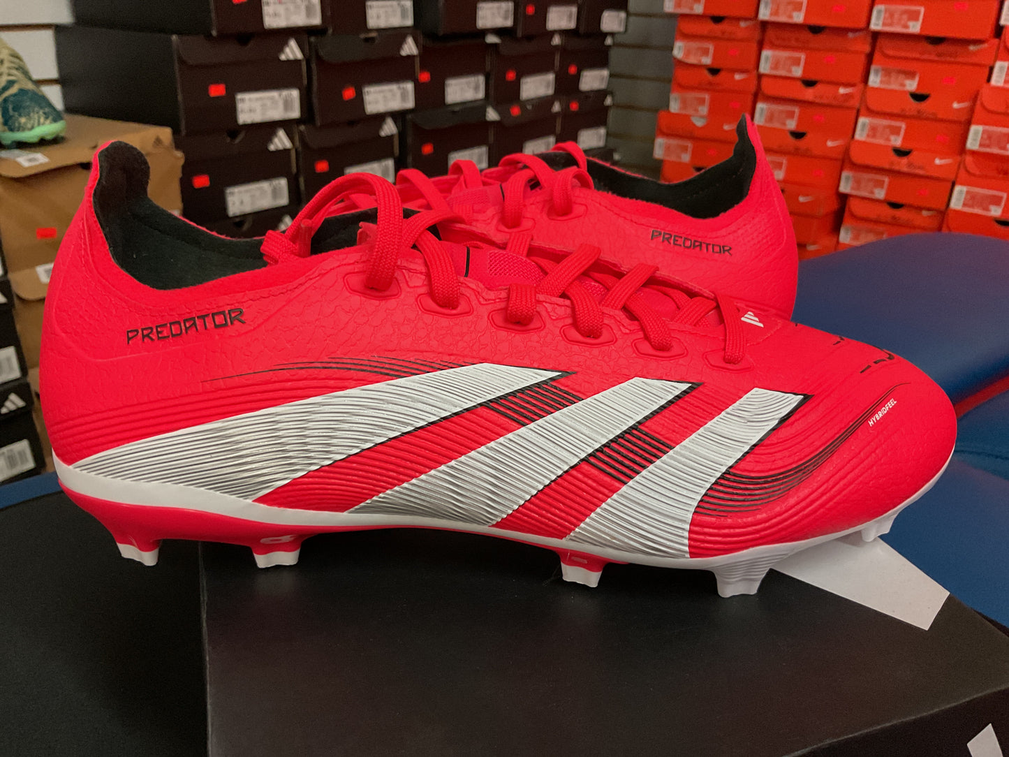 outside PREDATOR LEAGUE FIRM/MULTI-GROUND CLEATS (Lucid Red / Cloud White / Core Black)