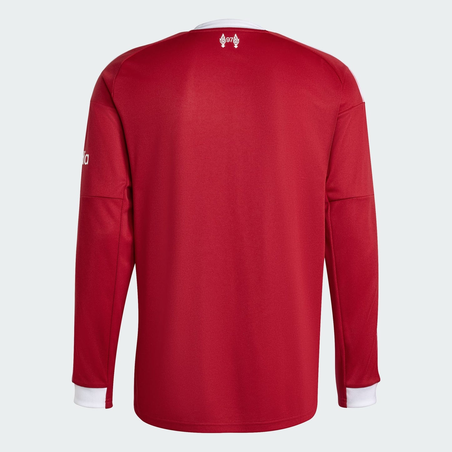 Red long-sleeve shirt on a white background