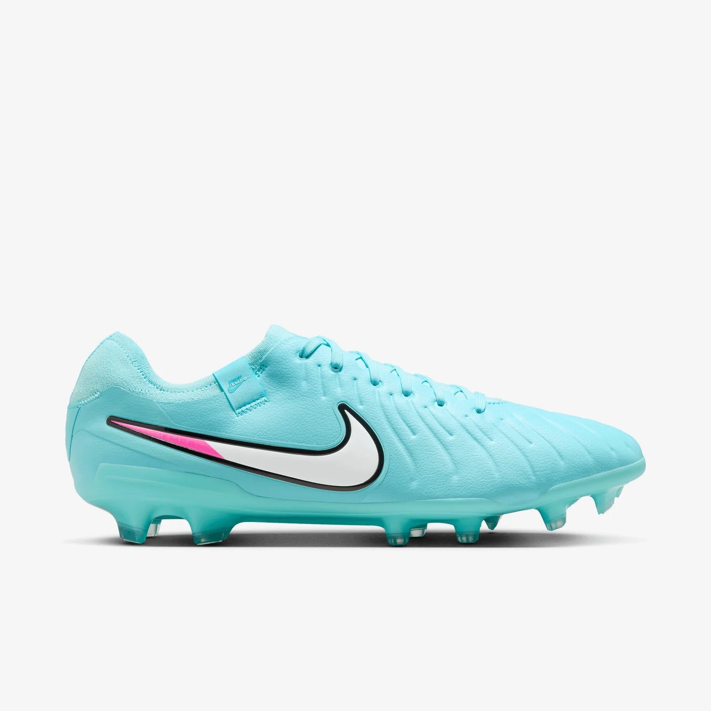 Light blue soccer cleat with Nike logo on a white background