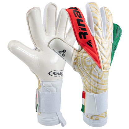 Rinat tricolor goalie glove front and back
