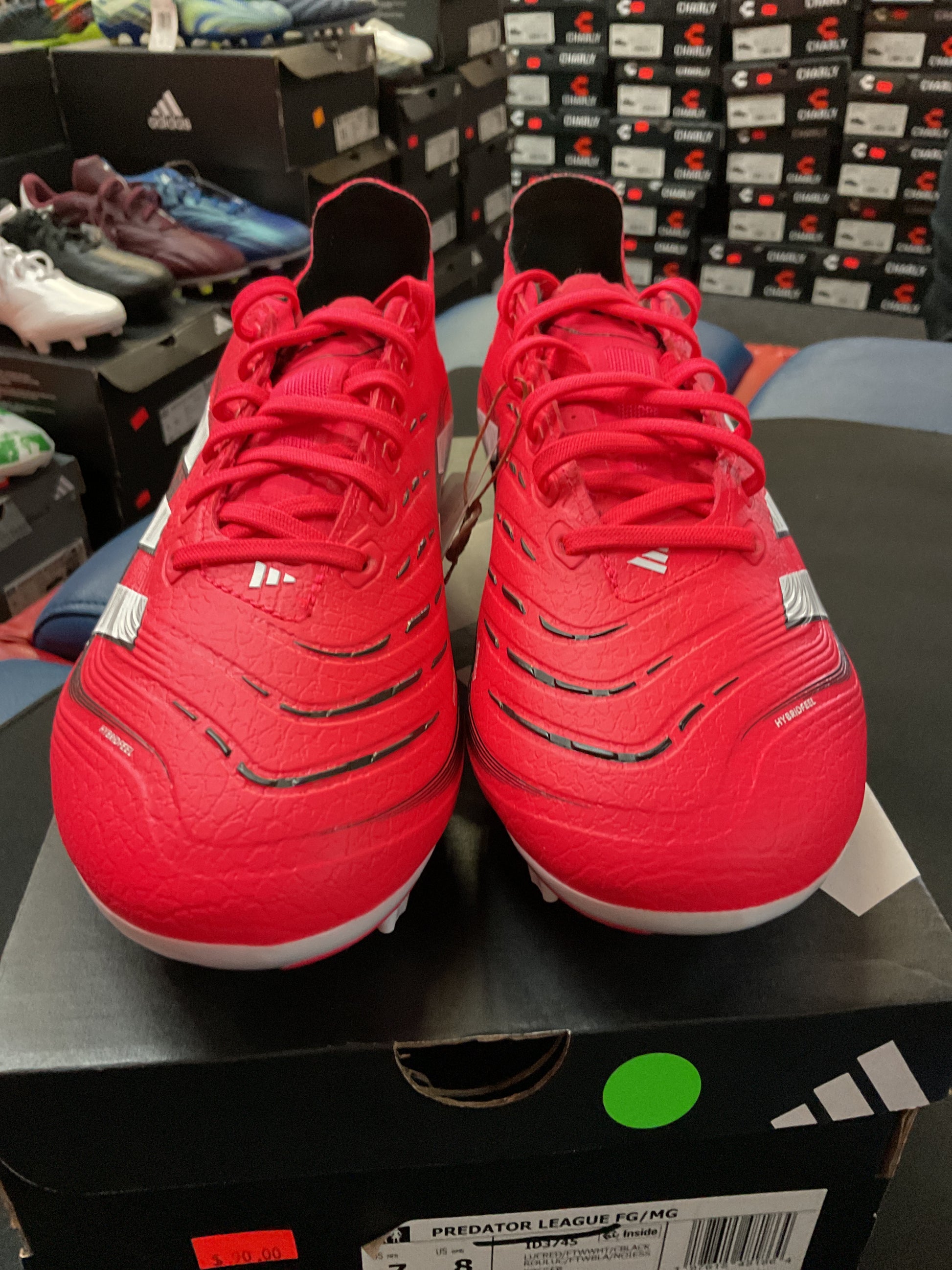 front PREDATOR LEAGUE FIRM/MULTI-GROUND CLEATS (Lucid Red / Cloud White / Core Black)