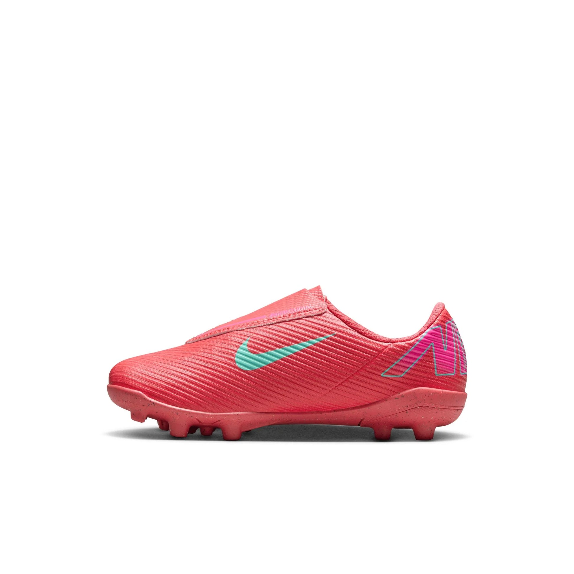 Nike Jr Vapor 16 Club MG Mad Energy Pack side view Ember Glow Aurora Green
