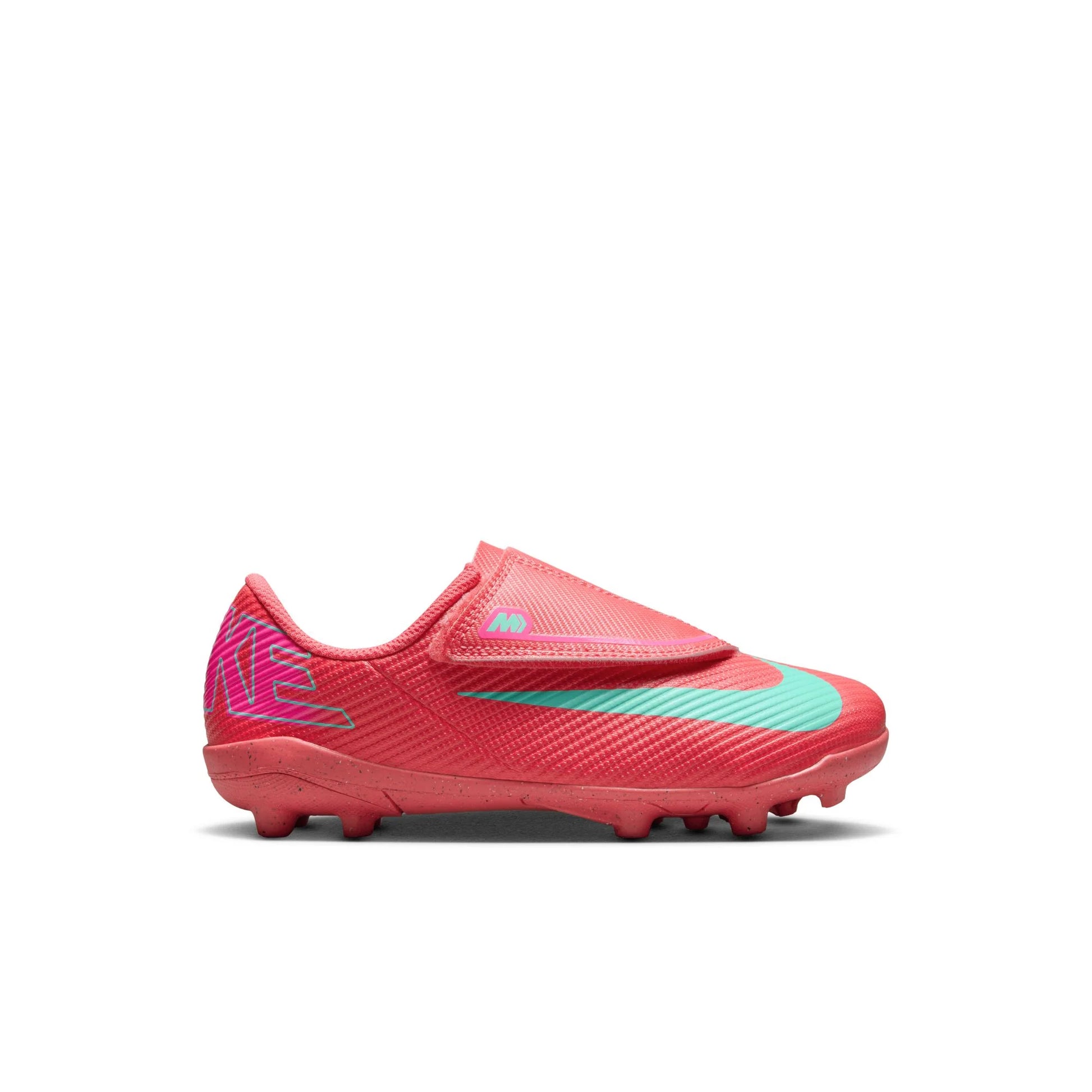 Nike Jr Vapor 16 Club MG Mad Energy Pack side view Ember Glow Aurora Green
