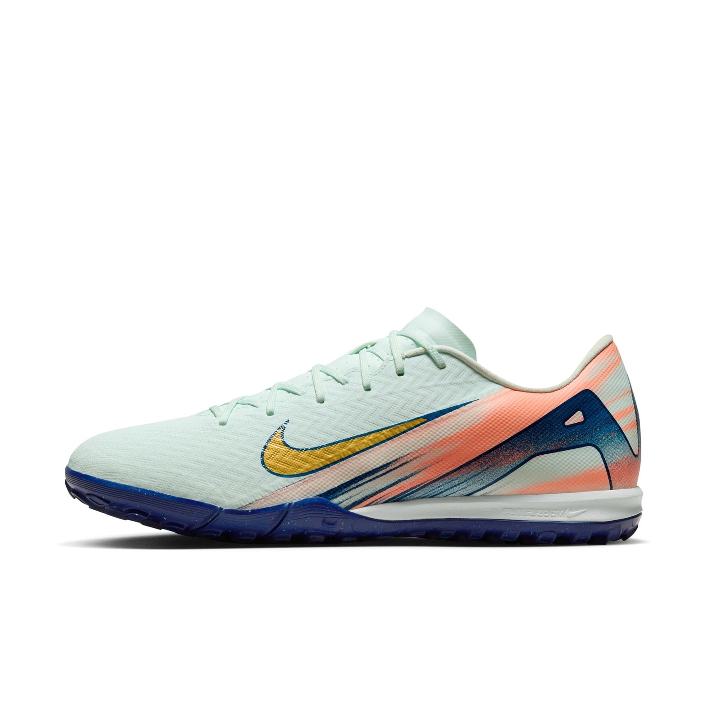 White sports shoe with colorful accents on a white background