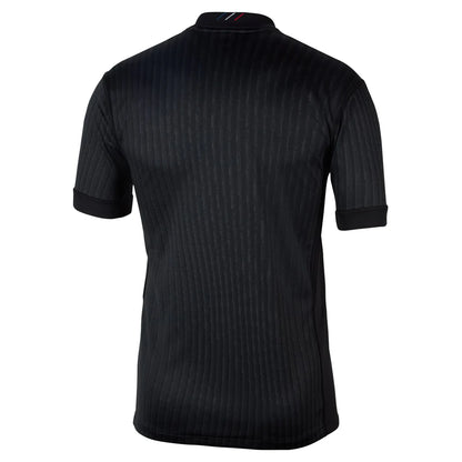 Black pinstripe shirt on a white background