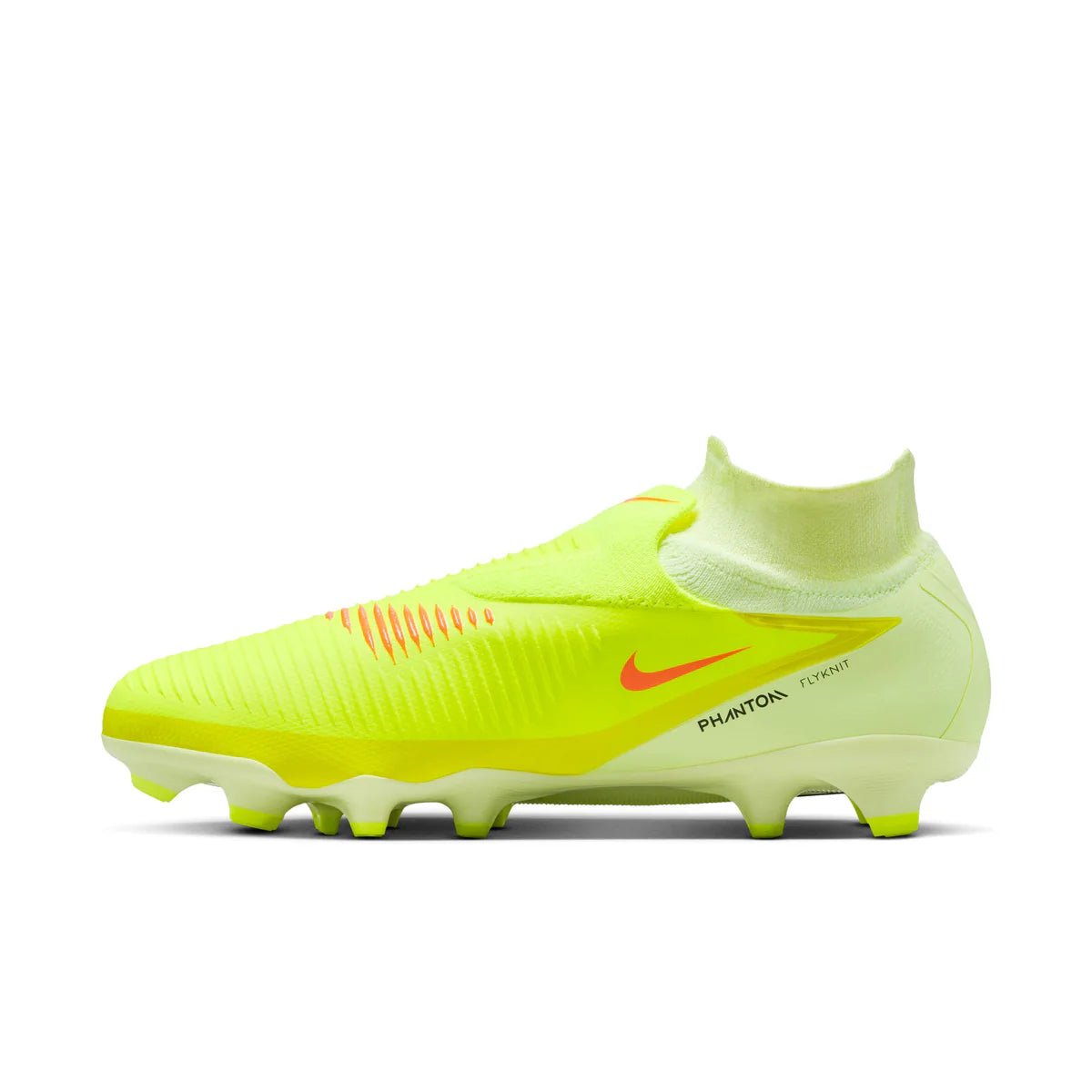 Bright yellow soccer cleat with Nike logo on a white background