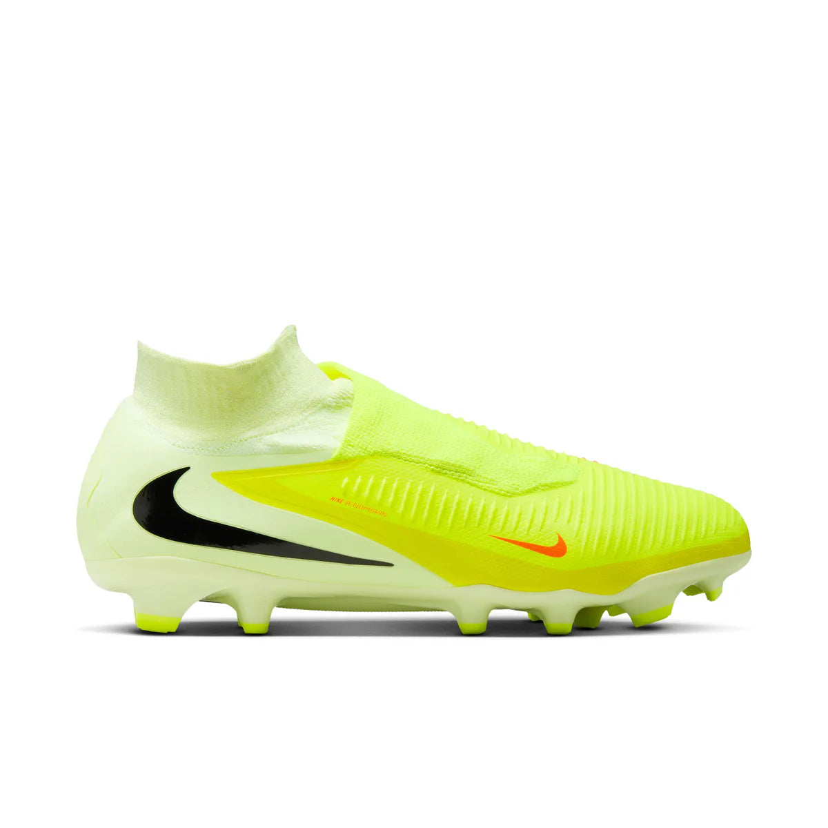Bright yellow soccer cleat with Nike logo on a white background