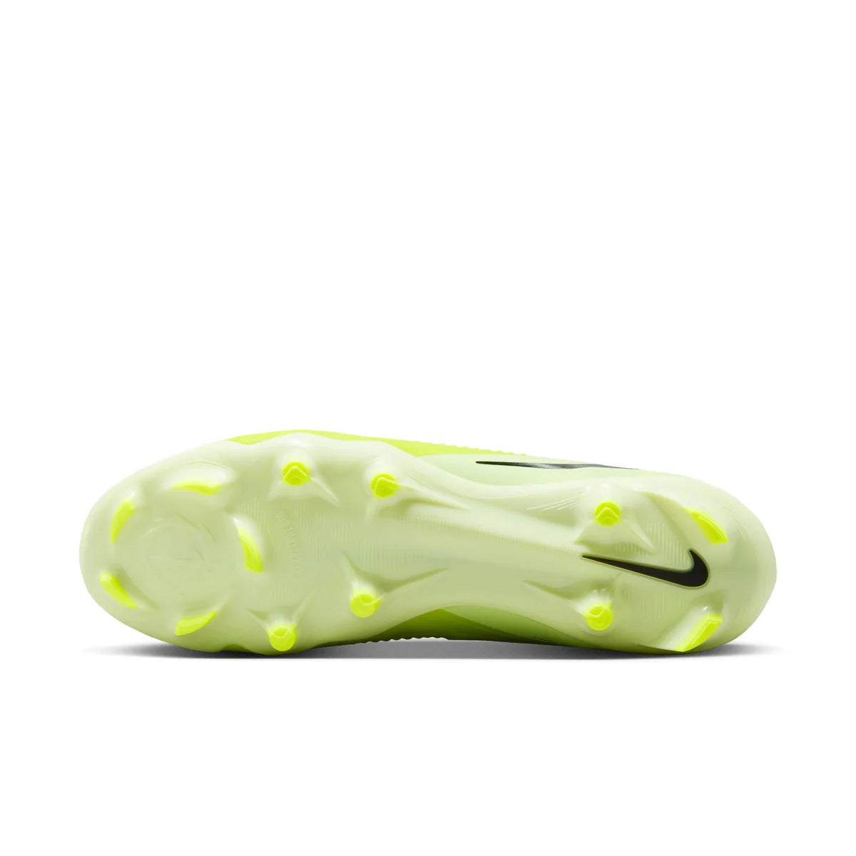 Bright green soccer cleat with Nike logo on a white background