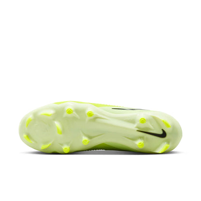 Bright green soccer cleat with Nike logo on a white background