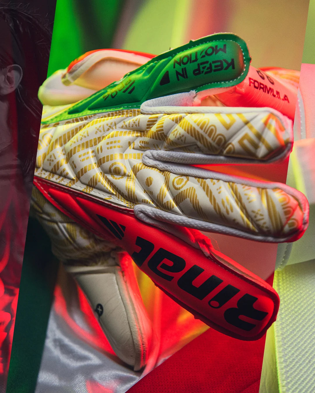 rinat tricolor goalie glove upper texture