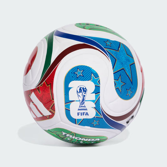 Colorful soccer ball with FIFA logo on a white background