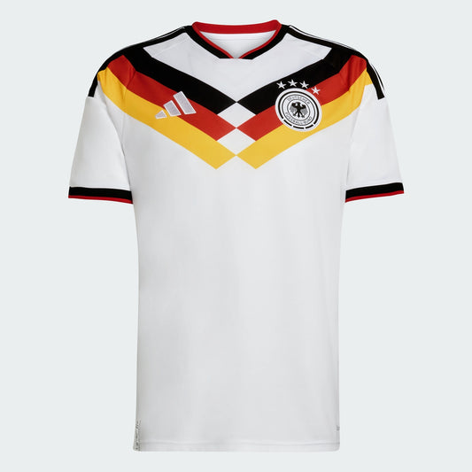 White sports jersey with German flag design on a white background