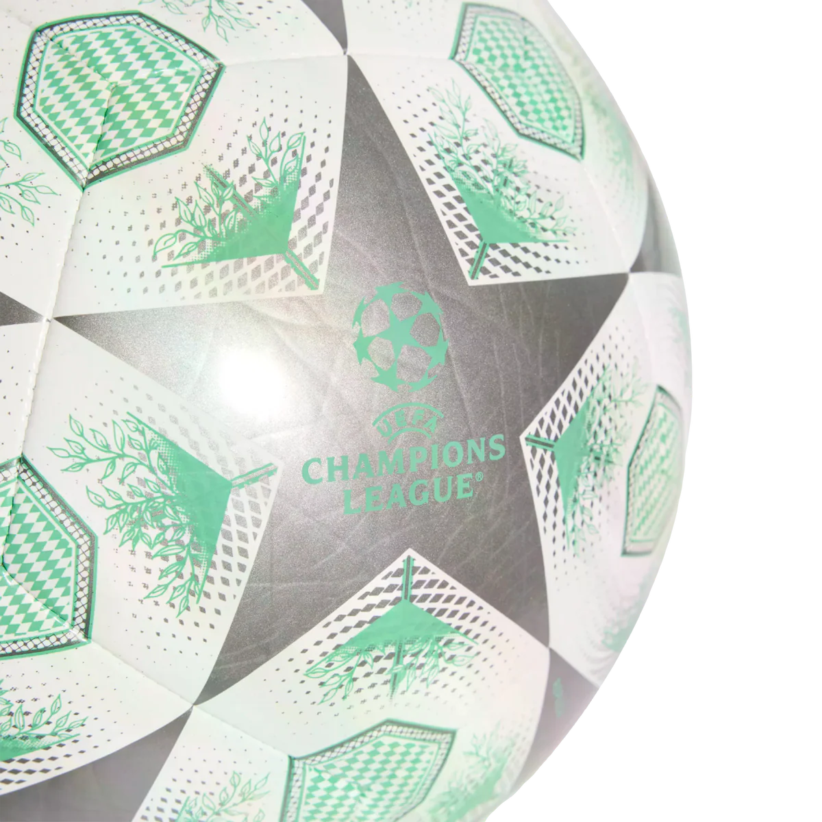 Close-up of UEFA crest and panel graphics