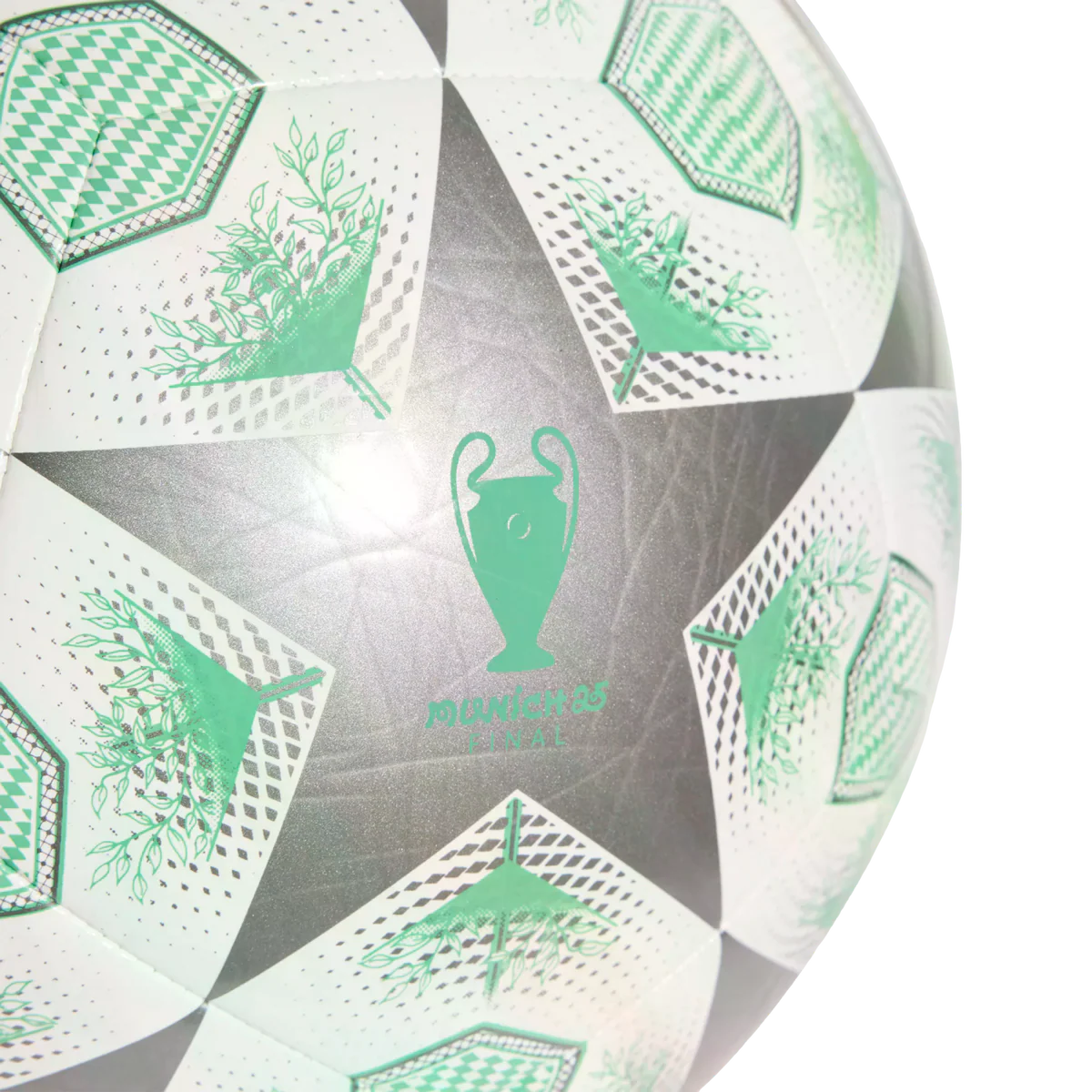 Close-up of UEFA crest and panel graphics