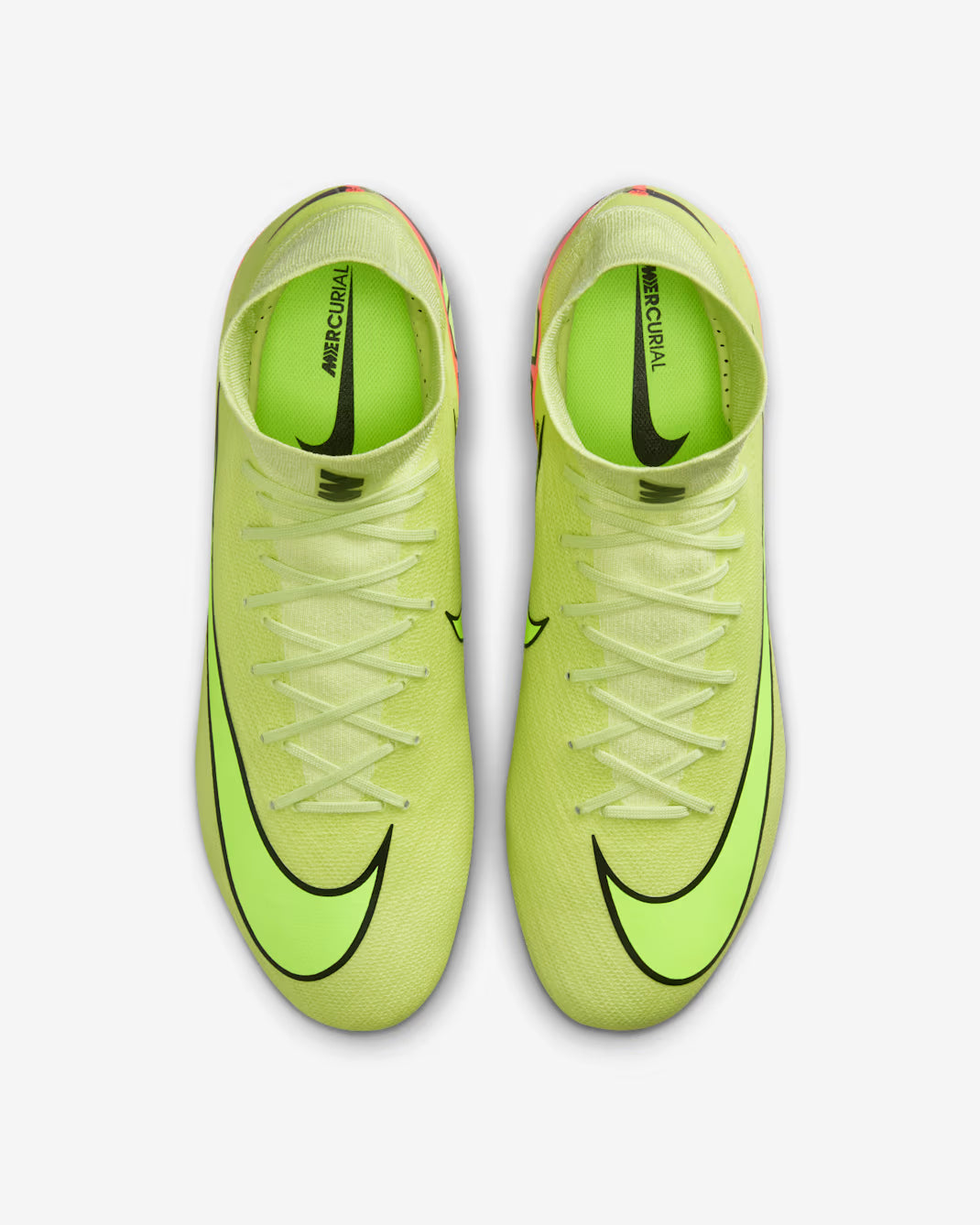Nike Mercurial Superfly 10 Pro FG HF9433-300 top view Limelight Hyper Crimson Volt