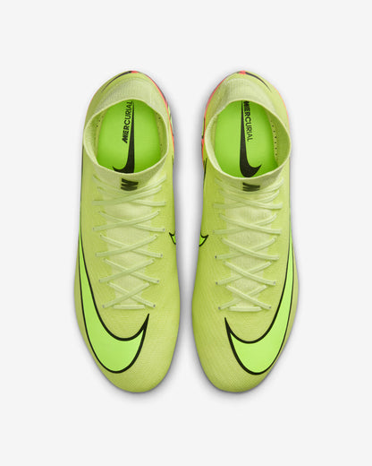 Nike Mercurial Superfly 10 Pro FG HF9433-300 top view Limelight Hyper Crimson Volt